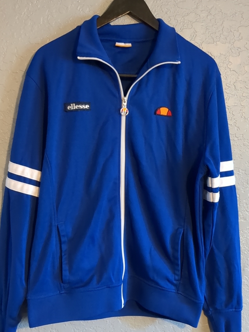 ellesse Roma Men's Royal Blue Track Jacket with White Trim